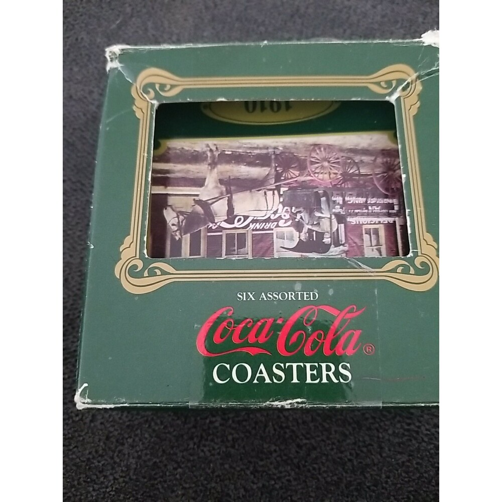Vintage Coca-Cola Set of 6 Coasters Delivery Trucks of the 1900s with Box